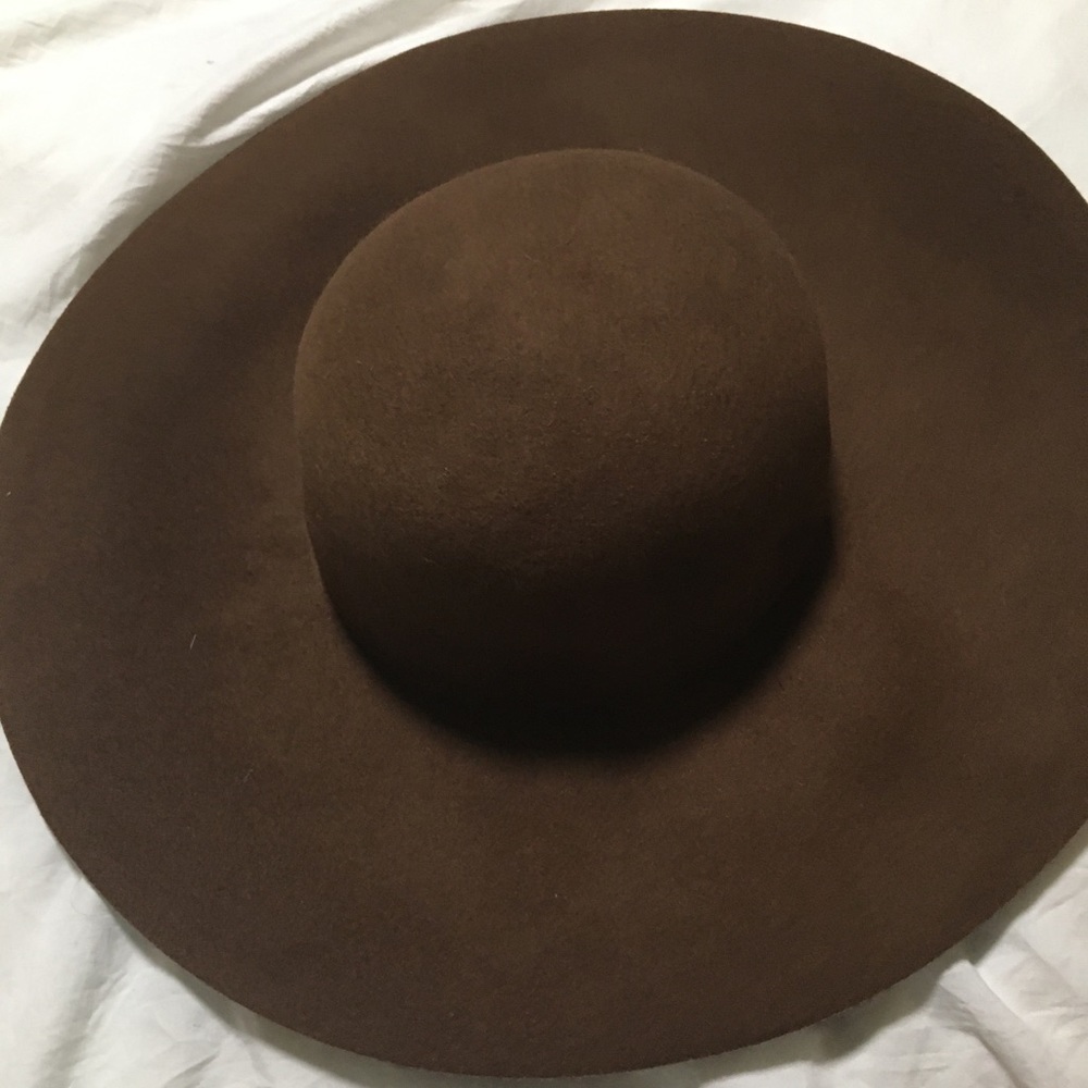 EUC Wide brim Wool brown hat One size